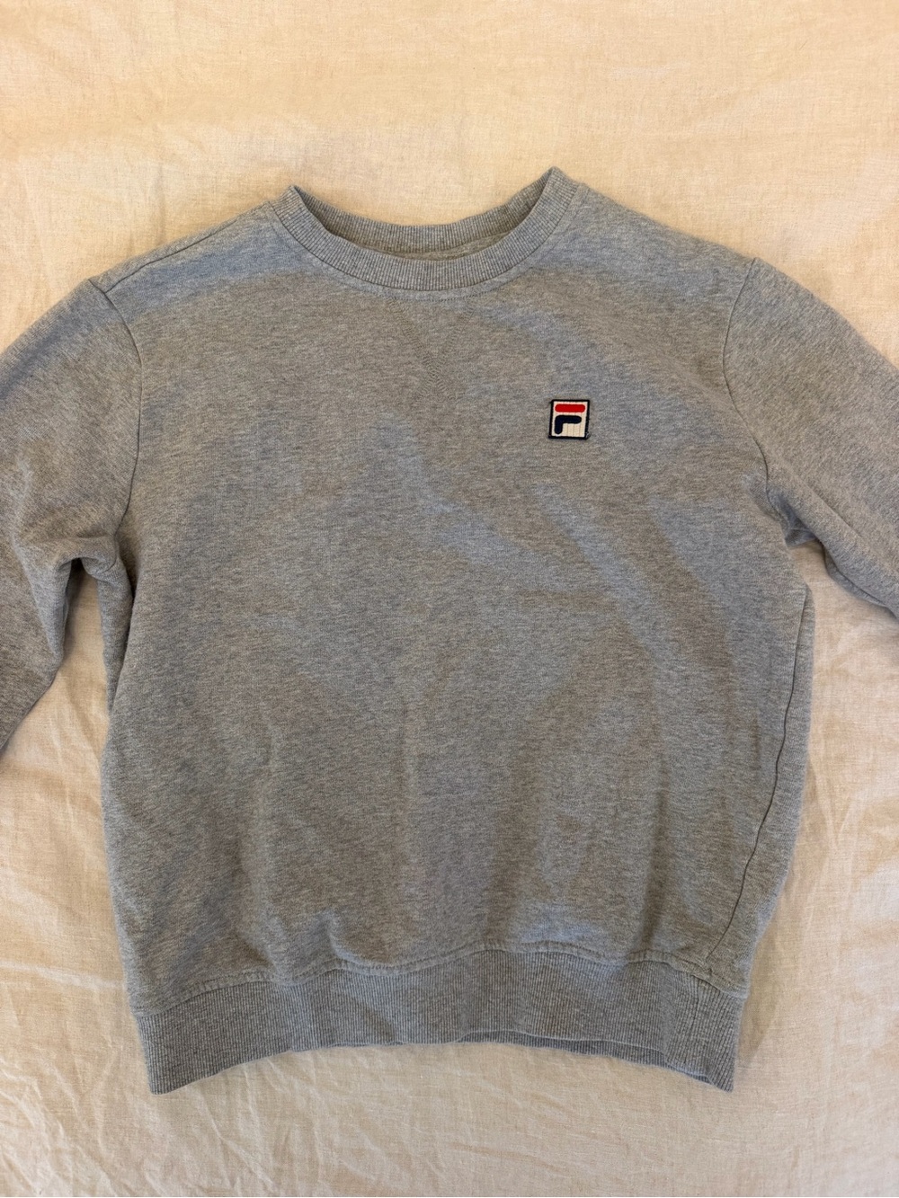 Fila Women's Grey Crewneck Sweatshirt with Logo -1990s